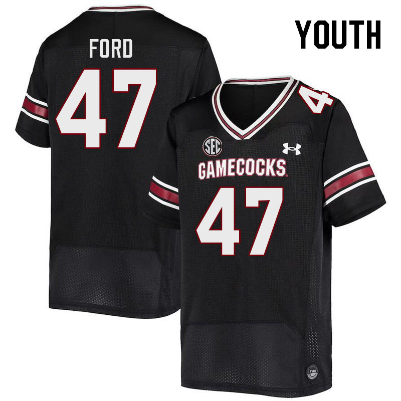 Youth #47 King-Demenian Ford South Carolina Gamecocks 2023 College Football Jerseys Stitched-Black